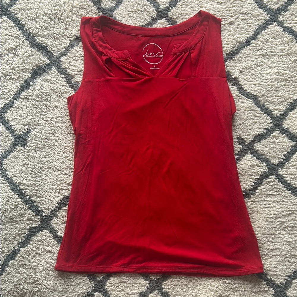 INC International Concepts Red Fitted Sleeveless Tank Top